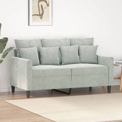 Vidaxl - Canapé à 2 places Gris clair 120 cm Velours