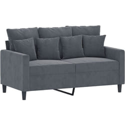 Vidaxl - Canapé à 2 places Gris foncé 120 cm Velours