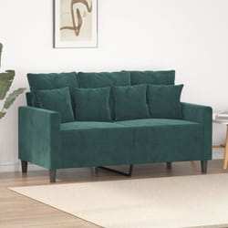 Vidaxl - Canapé à 2 places Vert foncé 120 cm Velours