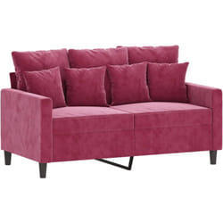 vidaXL Canapé à 2 places Rouge bordeaux 120 cm Velours
