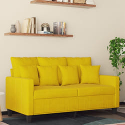 Vidaxl - Canapé à 2 places Jaune 120 cm Velours