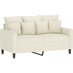 vidaXL Canapé à 2 places Crème 120 cm Velours