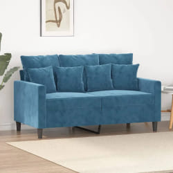 VIDAXL Canapé à 2 places - Bleu Velours