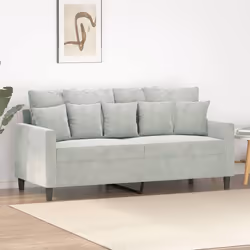 vidaXL Canapé à 2 places Gris clair 140 cm Velours