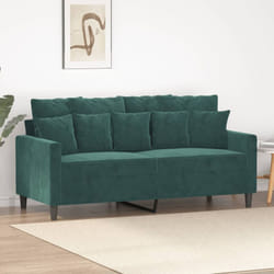 Vidaxl - Canapé à 2 places Vert foncé 140 cm Velours