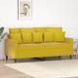 vidaXL Canapé à 2 places Jaune 140 cm Velours