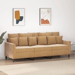 Vidaxl - Canapé à 3 places Marron 180 cm Velours