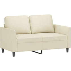 vidaXL Canapé à 2 places Crème 120 cm Similicuir