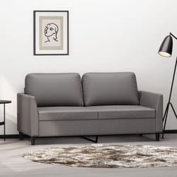 Vidaxl - Canapé à 2 places Gris 140 cm Similicuir