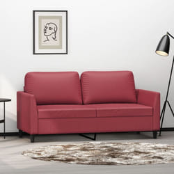 Canapé À 2 Places Rouge Bordeaux 140 Cm Similicuir Vidaxl