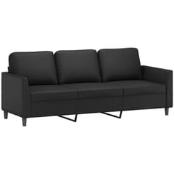 Vidaxl - Canapé à 3 places Noir 180 cm Similicuir