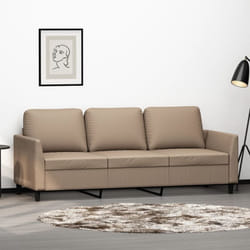 Canapé à 3 places Cappuccino 180 cm Similicuir - Vidaxl