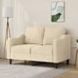 vidaXL Canapé à 2 places Crème 120 cm Tissu