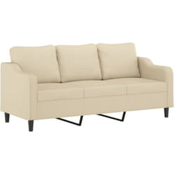 Vidaxl - Canapé à 3 places Crème 180 cm Tissu