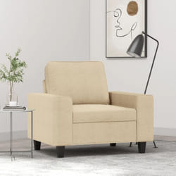 Fauteuil Crème 60 Cm Tissu Vidaxl