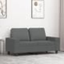 vidaXL Canapé à 2 places Gris foncé 120 cm Tissu