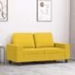 vidaXL Canapé à 2 places Jaune clair 120 cm Tissu