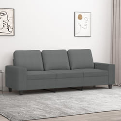 Vidaxl - Canapé à 3 places Gris foncé 180 cm Tissu