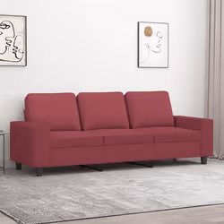 vidaXL Canapé à 3 places Rouge bordeaux 180 cm Tissu