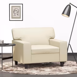 vidaXL Fauteuil Crème 60 cm Similicuir