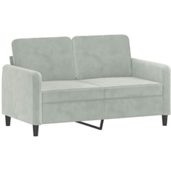 Canapé à 2 places Gris clair 120 cm Velours Vidaxl