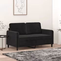 vidaXL Canapé à 2 places Noir 120 cm Velours