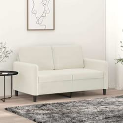 Canapé À 2 Places Crème 120 Cm Velours Vidaxl68653