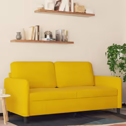 vidaXL Canapé à 2 places Jaune 140 cm Velours