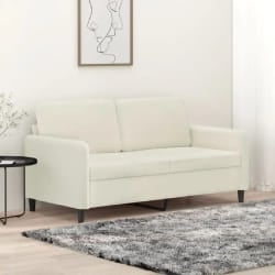 vidaXL Canapé à 2 places - Velours Crème 140 cm