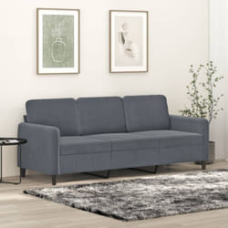 Canapé à 3 places Gris foncé 180 cm Velours Vidaxl