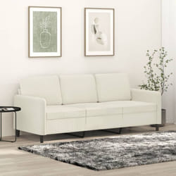 Vidaxl - Canapé à 3 places Crème 180 cm Velours