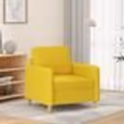 vidaXL Fauteuil Jaune clair 60 cm Tissu