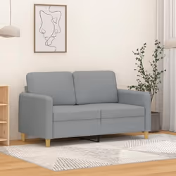 vidaXL Canapé à 2 places Gris clair 120 cm Tissu