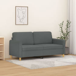 Canapé à 2 places Gris foncé 140 cm Tissu