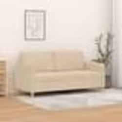 vidaXL Canapé à 2 places Crème 140 cm Tissu