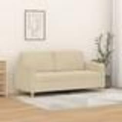 vidaXL Canapé à 2 places Crème 140 cm Tissu