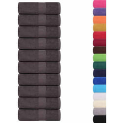 Gants de toilette 10 pcs anthracite 15x21cm 360 g/m² 100% coton Vidaxl