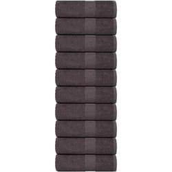 Serviettes de visage 10 pcs anthracite 30x30 cm 100% coton - Vidaxl