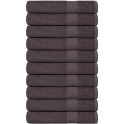 Serviettes de sauna 10 pcs anthracite 80x200 cm 100% coton - Vidaxl