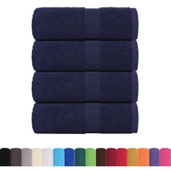 Vidaxl - Serviettes de visage 4 pcs bleu marine 30x30 cm 100% coton