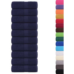 Serviettes de visage 10 pcs bleu marine 30x30 cm 100% coton - Vidaxl