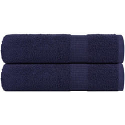 Serviettes de bain 2 pcs bleu marine 100x150 cm 100% coton vidaXL