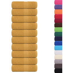 Serviettes de toilette 10 pièces frogn Or 30 x 30 cm 100 % coton Vidaxl