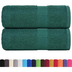 Serviettes d'invité 2 pcs vert 30x50 cm 360 g/m² 100% coton Vidaxl