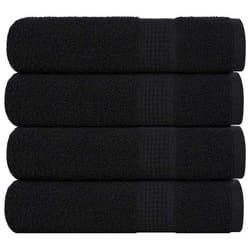 Essuie-mains 4 Pcs Noir 50x100 Cm 360 G/m² 100% Coton Vidaxl