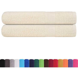 Serviettes de sauna 2 pcs crème 80x200 cm 360 g/m² 100% coton vidaXL