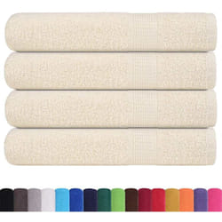 Serviettes 4 pcs crème 100x200 cm 360 g/m² 100% coton vidaXL