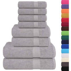 Vidaxl - Ensemble de serviettes 8 pcs gris 360 g/m² 100% coton