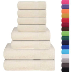 Ensemble de serviettes 8 pcs crème 360 g/m² 100% coton Vidaxl