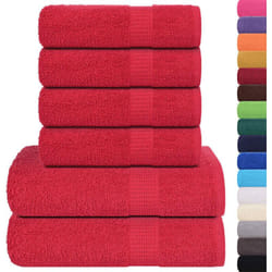 Ensemble de serviettes 6 pcs rouge 360 g/m² 100% coton Vidaxl